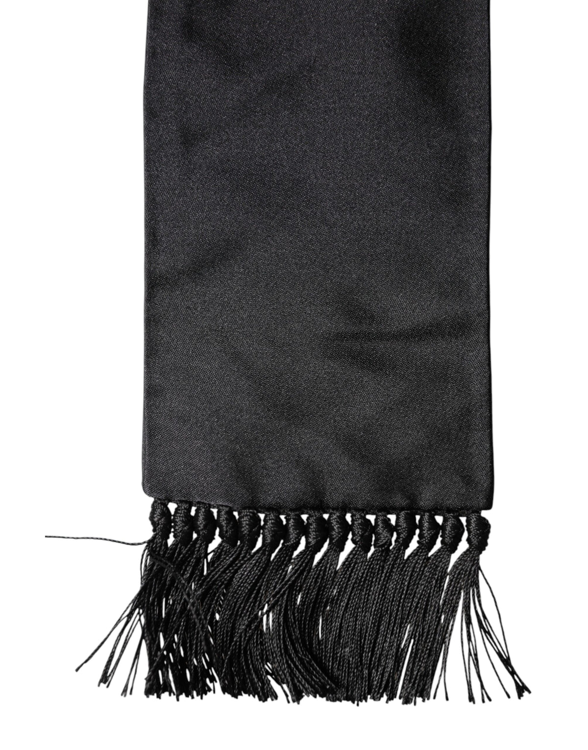 Foulard Dolce &amp; Gabbana en soie noire à franges