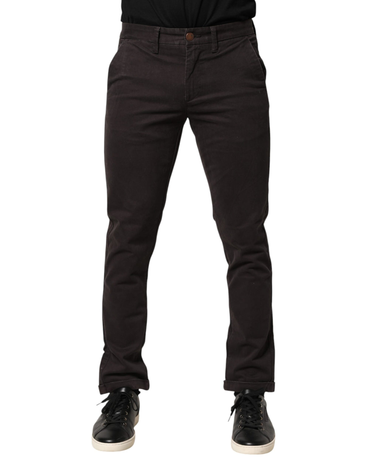 Pantalon Skinny Marron Foncé en Coton Stretch Sun68 pour Homme