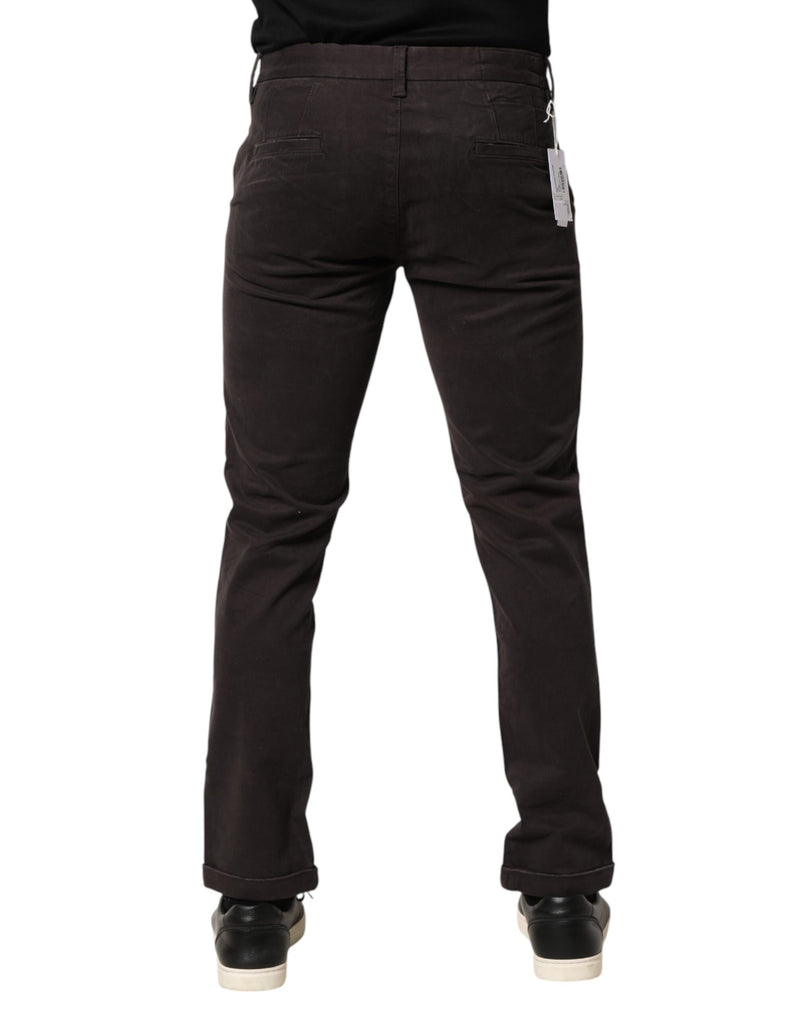 Pantalon Skinny Marron Foncé en Coton Stretch Sun68 pour Homme