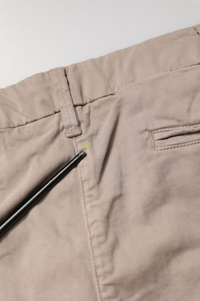 U.S. POLO ASSN. Pantalon droit beige en coton stretch mi-hauteur