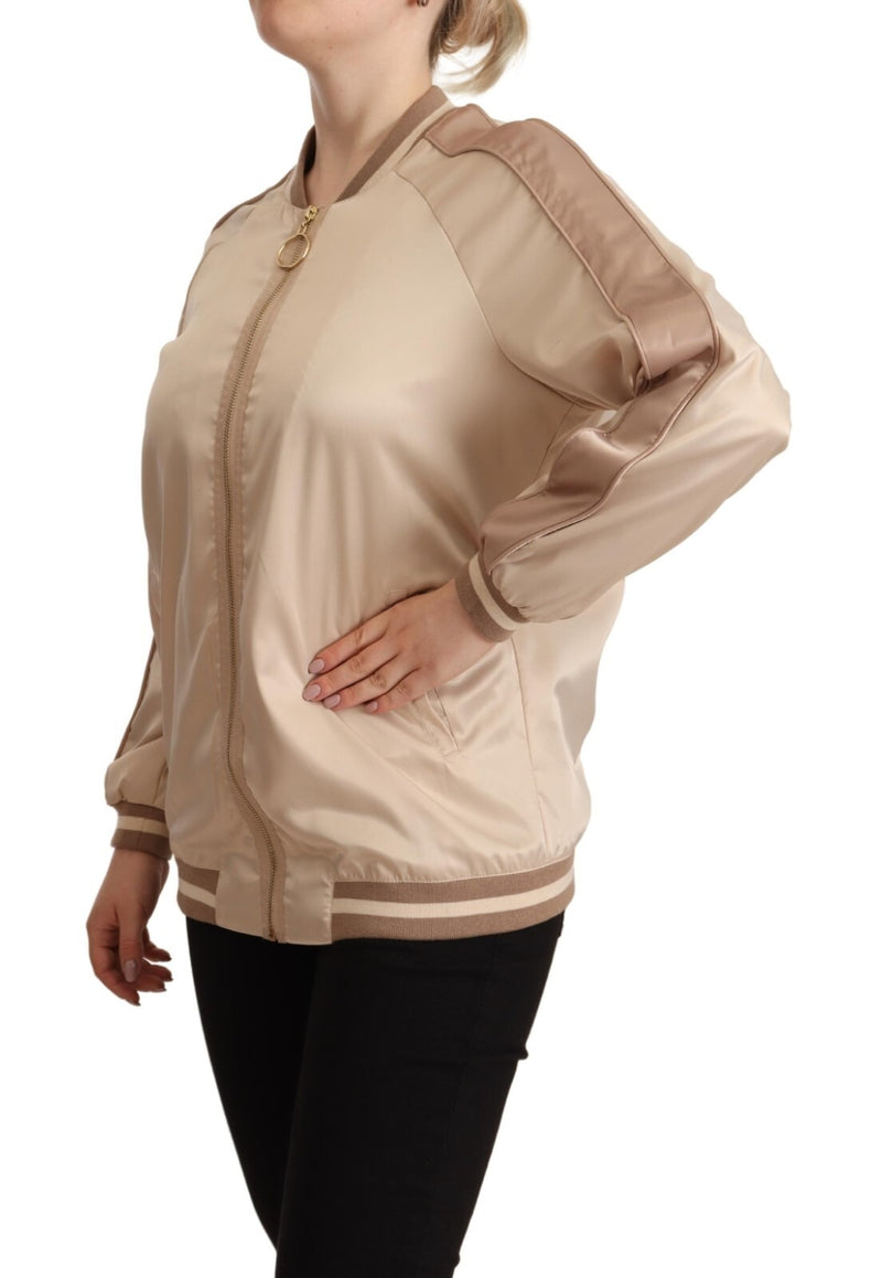 Twinset Bomber Full Zip Beige Jacket for Women