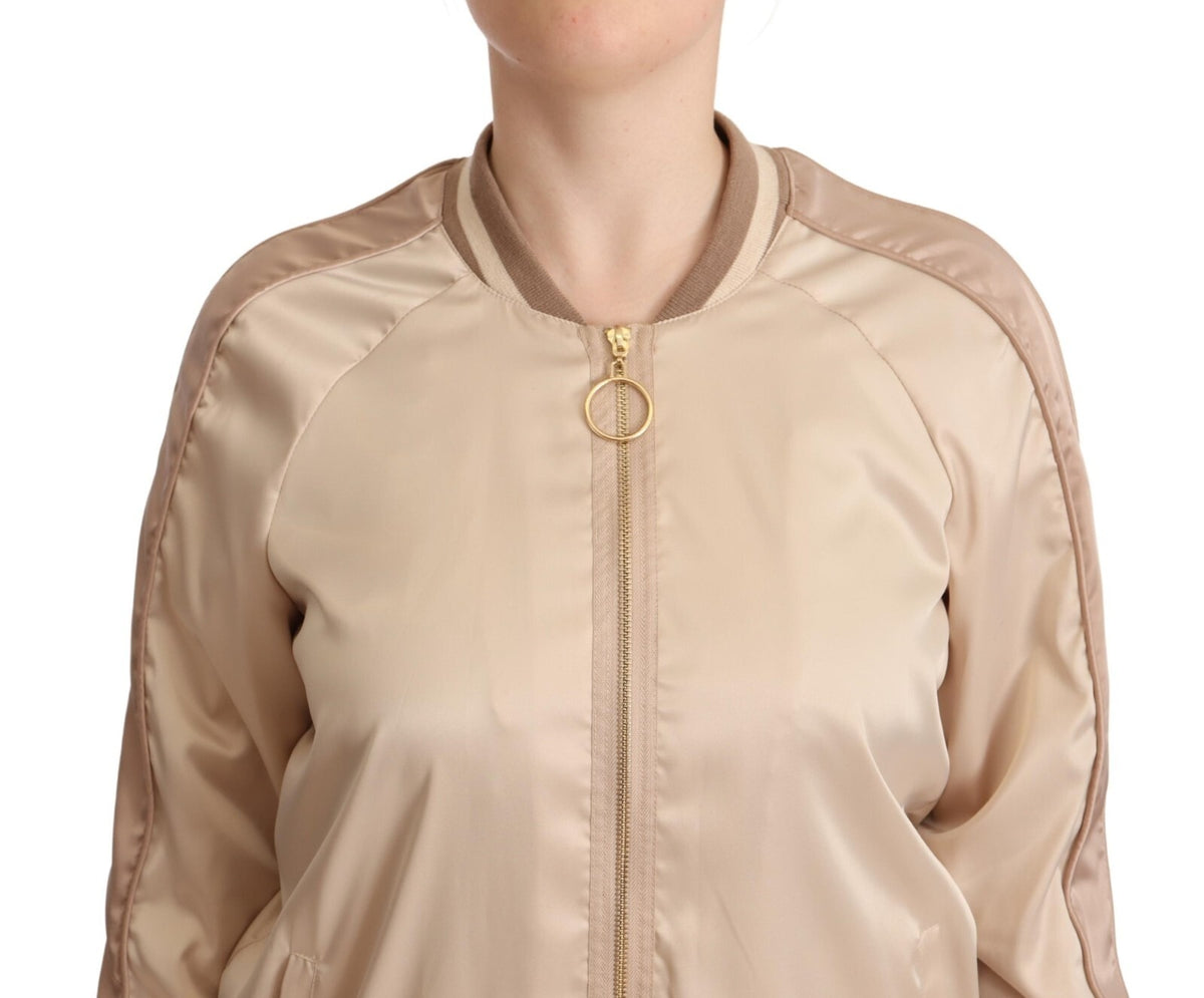 Twinset Bomber Full Zip Beige Jacket for Women