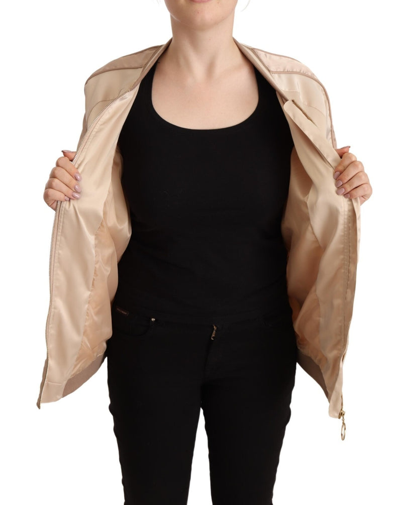 Twinset Bomber Full Zip Beige Jacket for Women