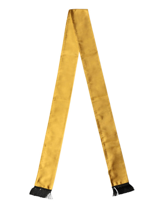 Foulard Dolce &amp; Gabbana en soie jaune à franges