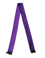 Foulard Dolce &amp; Gabbana en soie violette à franges, tour de cou.