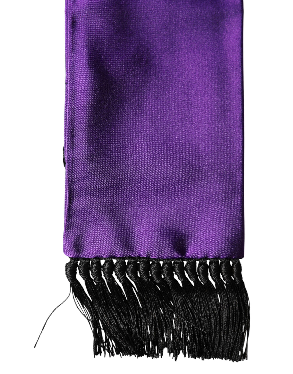 Foulard Dolce &amp; Gabbana en soie violette à franges, tour de cou.