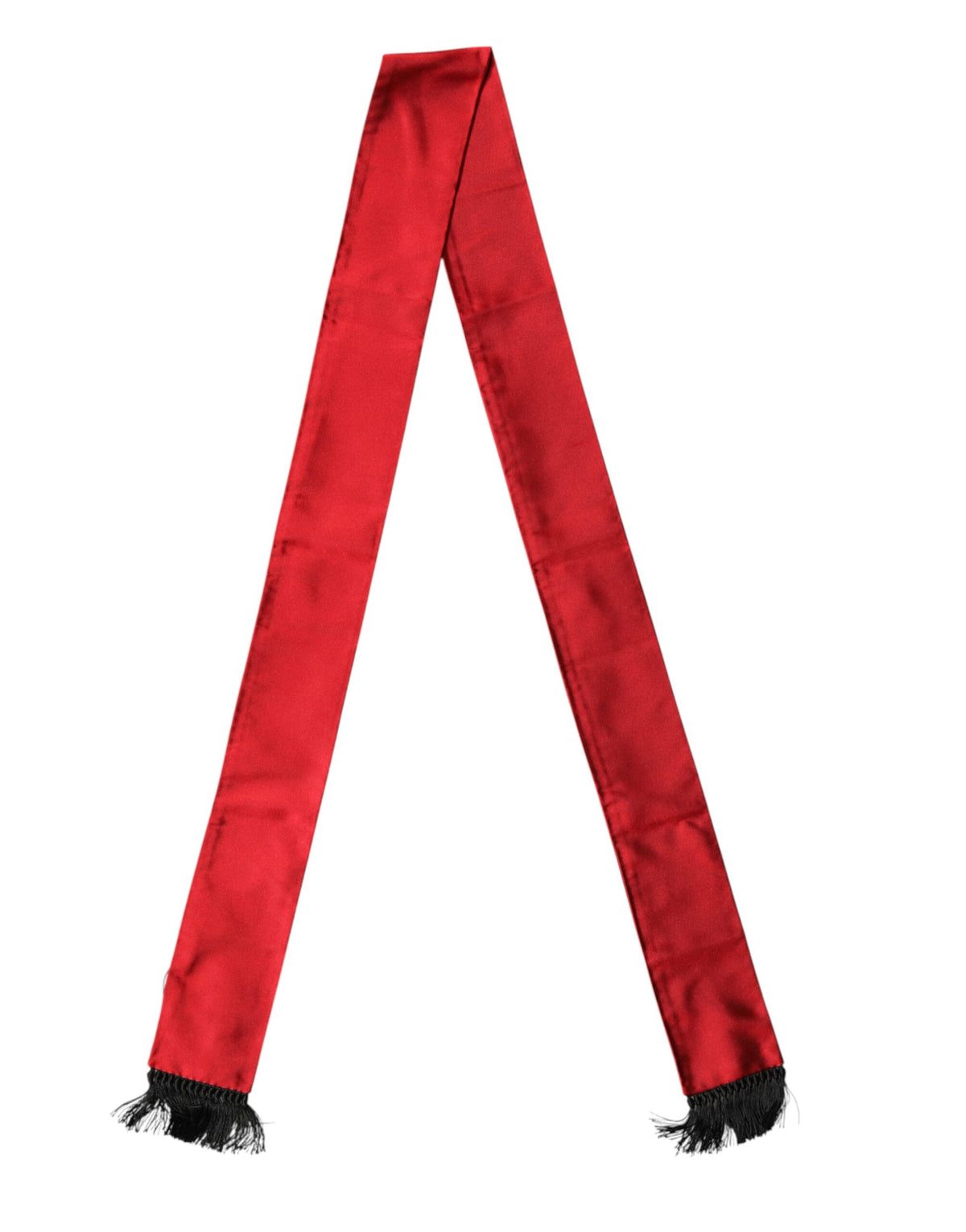Foulard Dolce &amp; Gabbana en soie rouge à franges