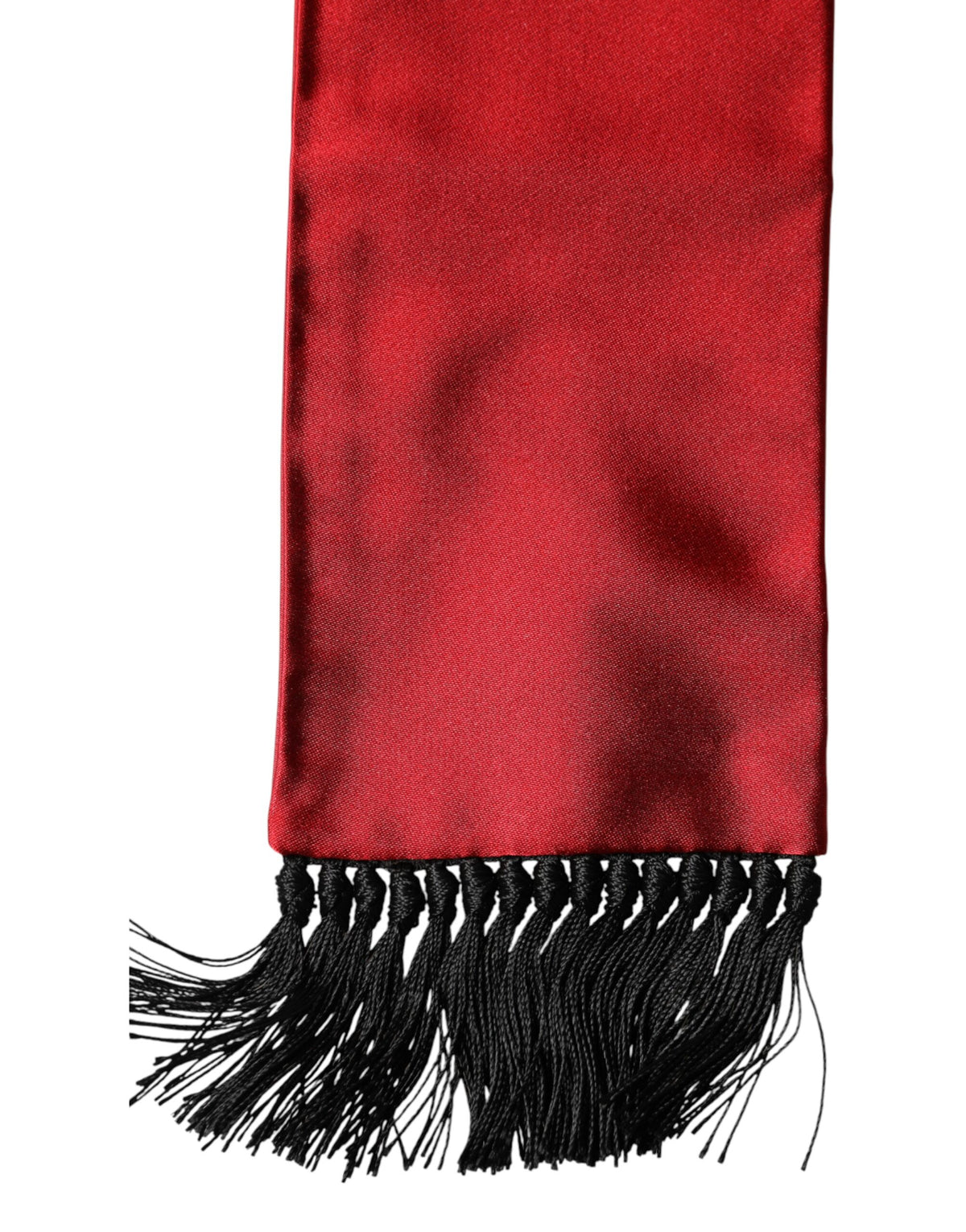 Foulard Dolce &amp; Gabbana en soie rouge à franges