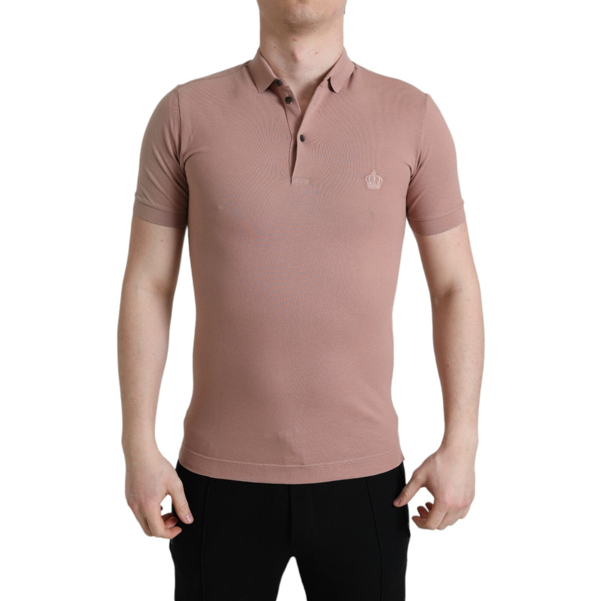 Polo Dolce &amp; Gabbana rose à col et manches courtes pour homme