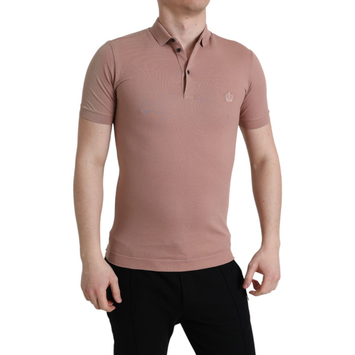 Polo Dolce &amp; Gabbana rose à col et manches courtes pour homme