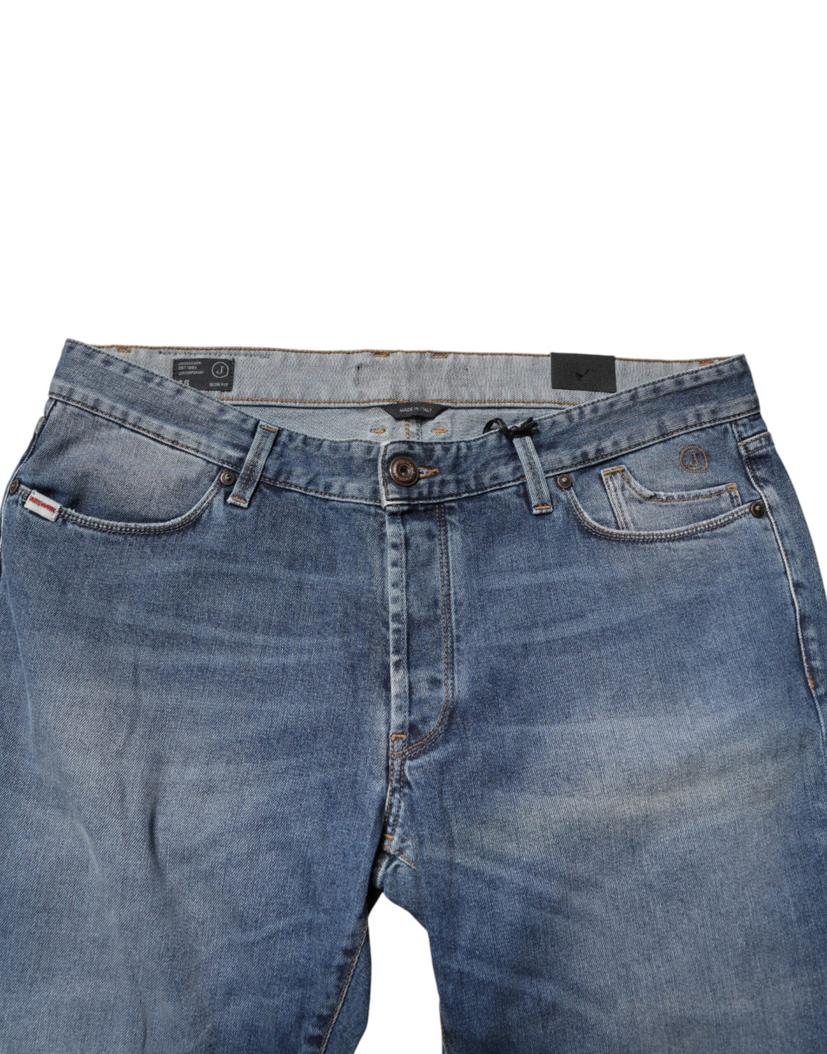 Jeckerson Blue Washed Mid Waist Straight Fit Men’s Jeans
