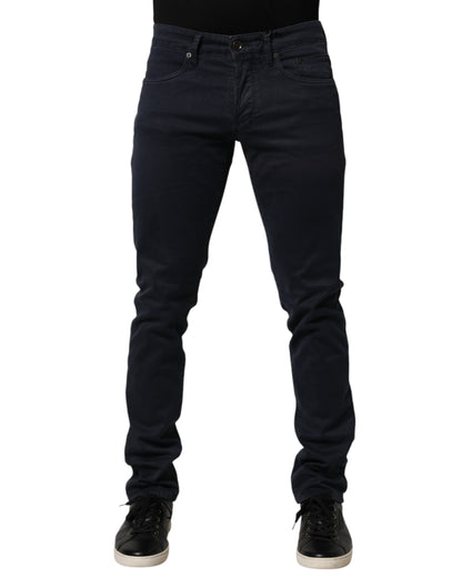 Siviglia Zwarte Mid Waist Katoenen Skinny Denim Heren Broek Jeans