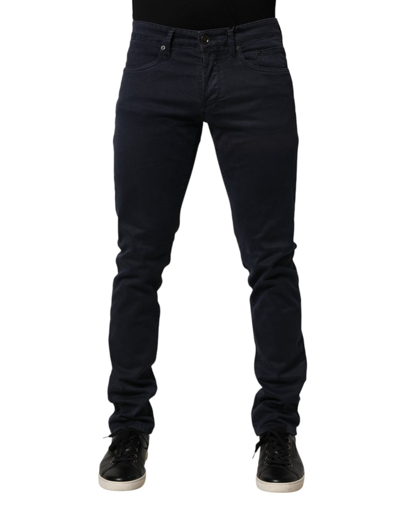 Siviglia Zwarte Mid Waist Katoenen Skinny Denim Heren Broek Jeans