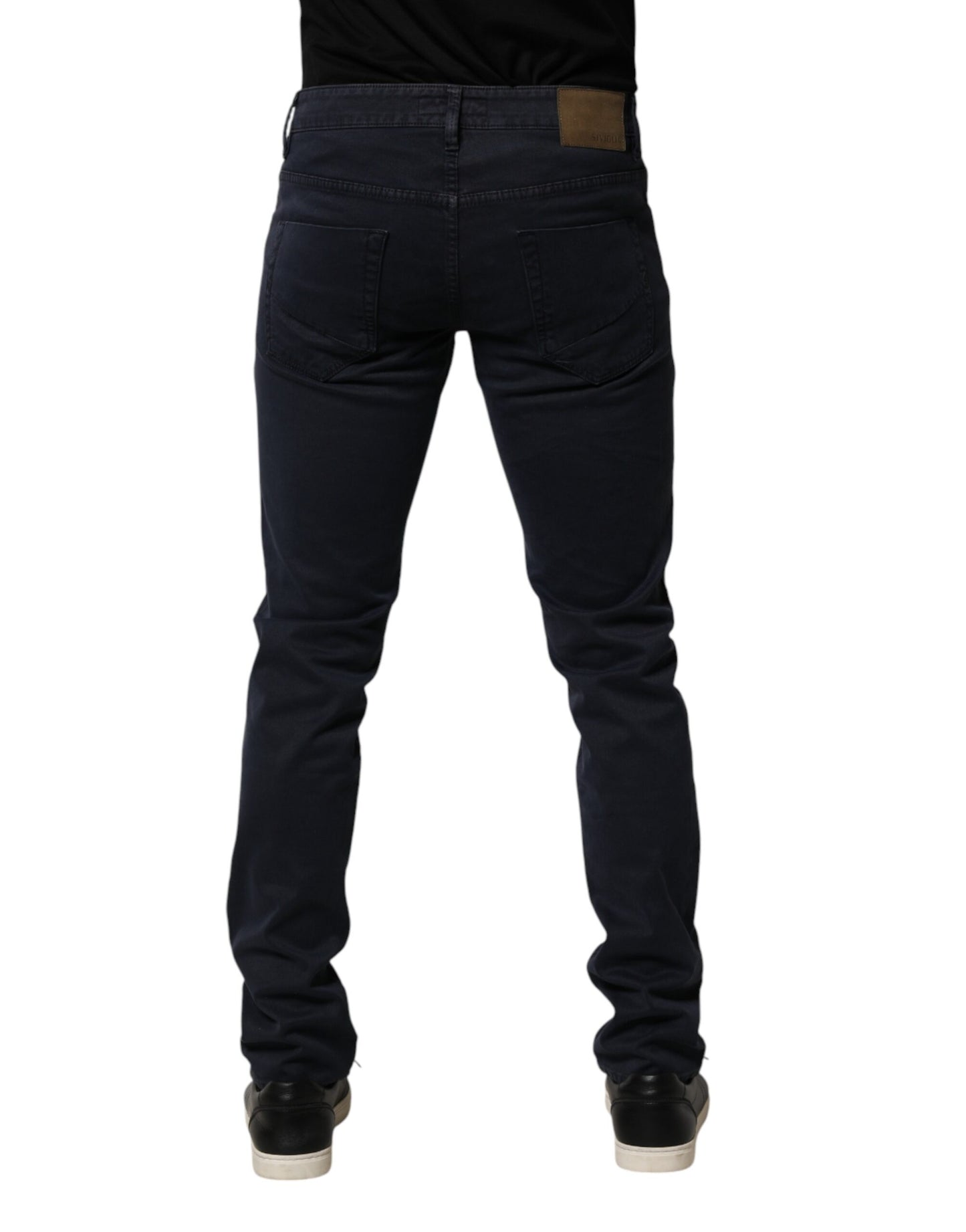 Siviglia Black Mid Waist Cotton Skinny Denim Men Trouser Jeans