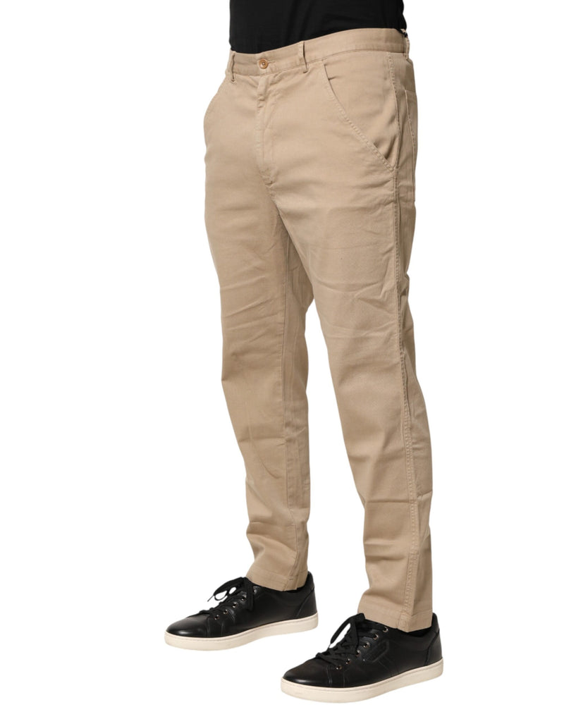 Pantalon Chino Skinny Beige en Coton Daniele Alessandrini