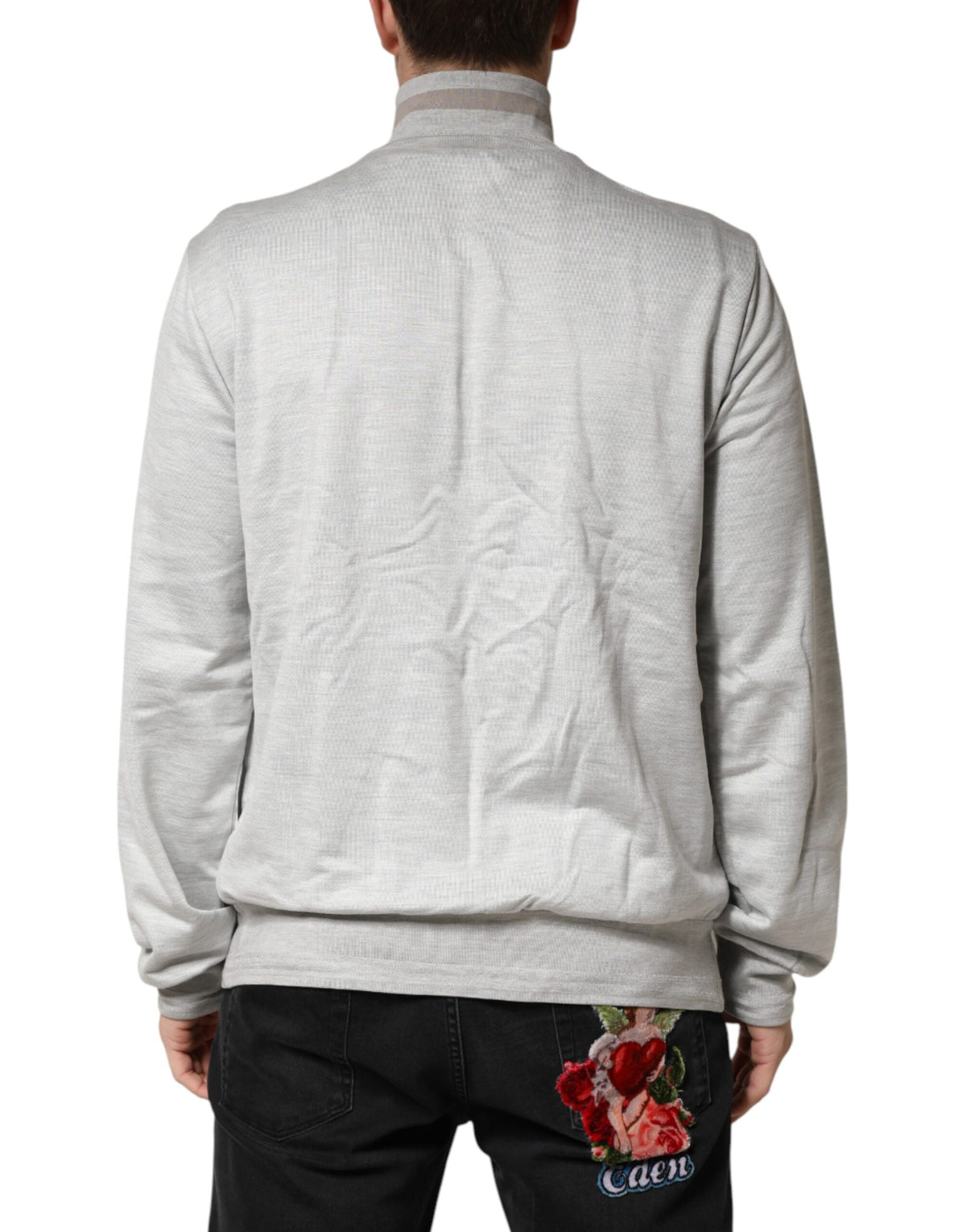 Dolce &amp; Gabbana lichtgrijze katoenen vest met rits
