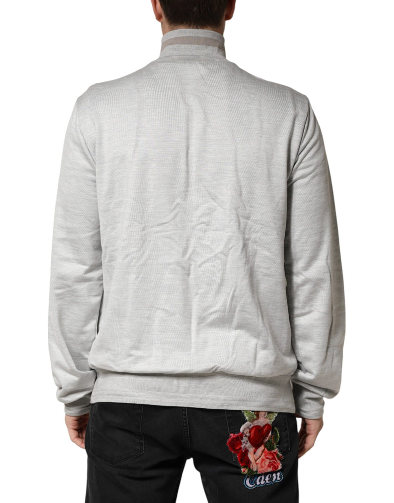 Dolce &amp; Gabbana lichtgrijze katoenen vest met rits
