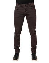 Daniele Alessandrini Brown Mid Waist Skinny Jeans for Men