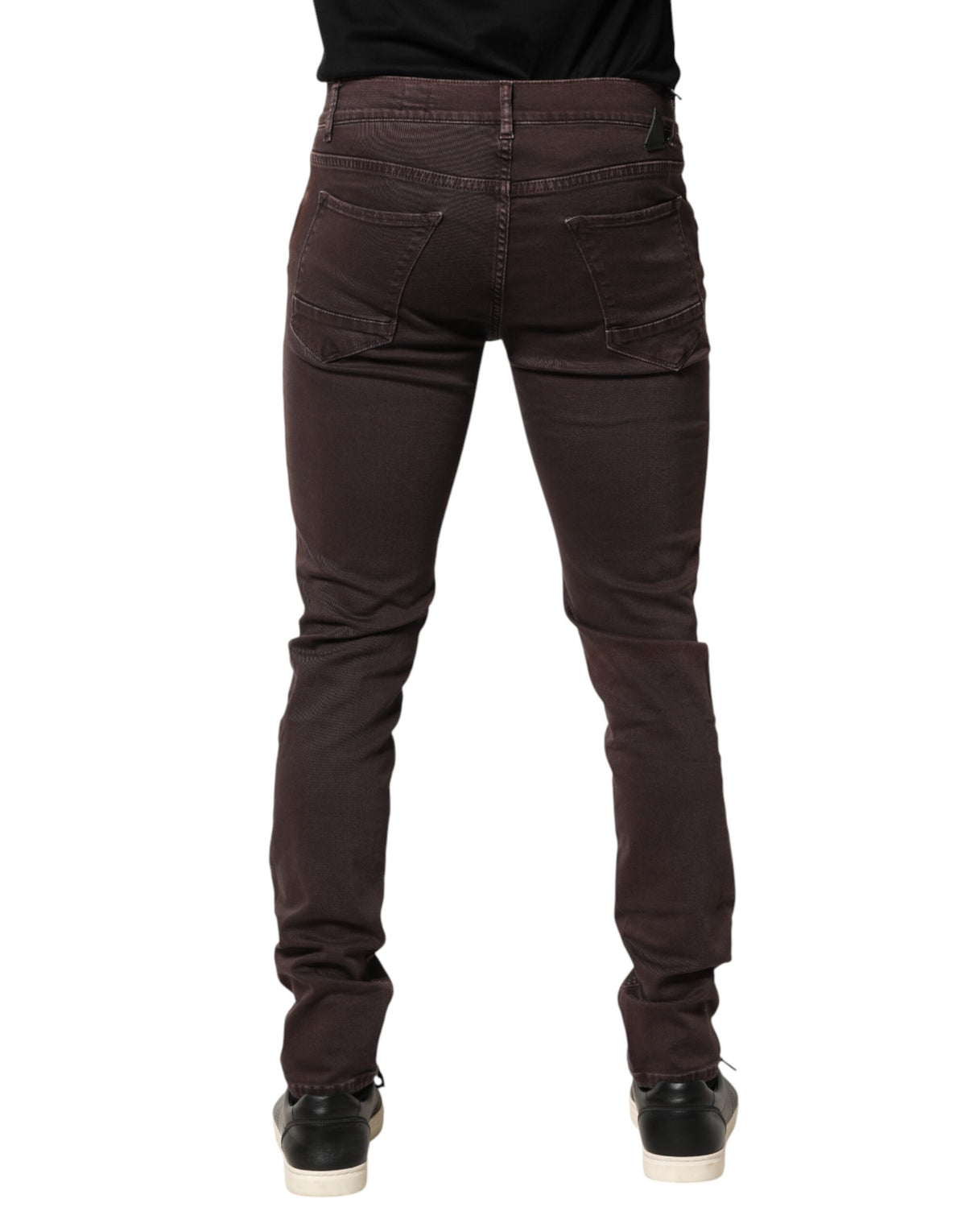 Daniele Alessandrini Brown Mid Waist Skinny Jeans for Men