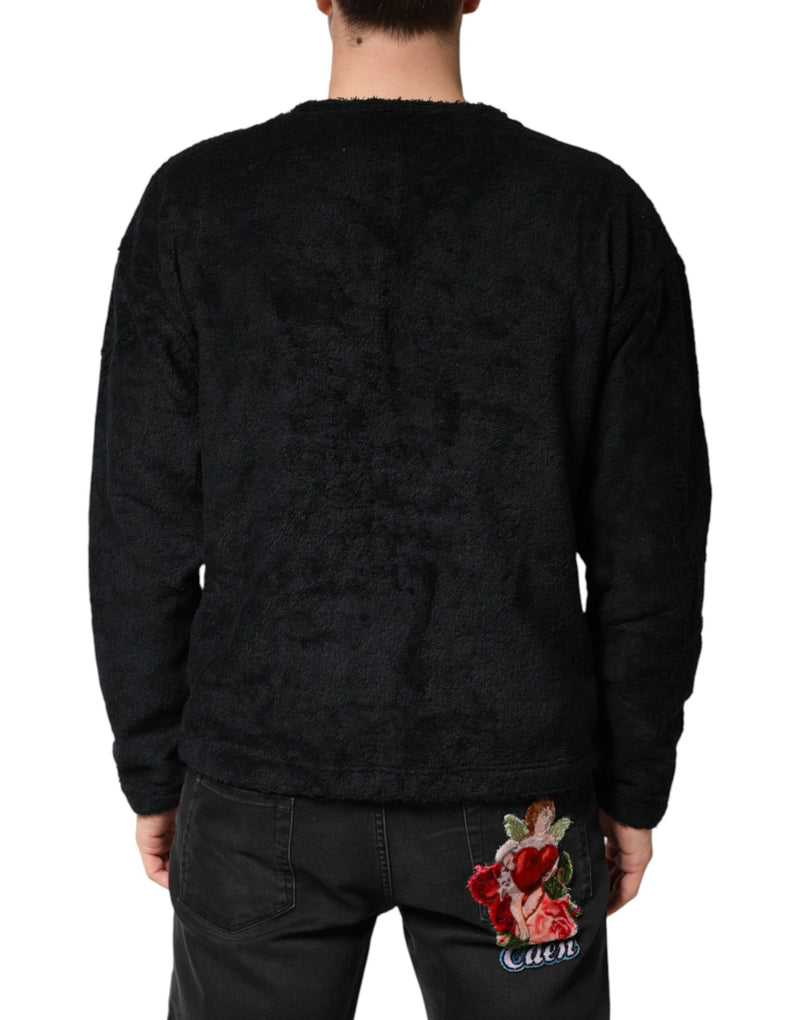 Sweat-shirt Dolce &amp; Gabbana noir en coton à col V pour homme