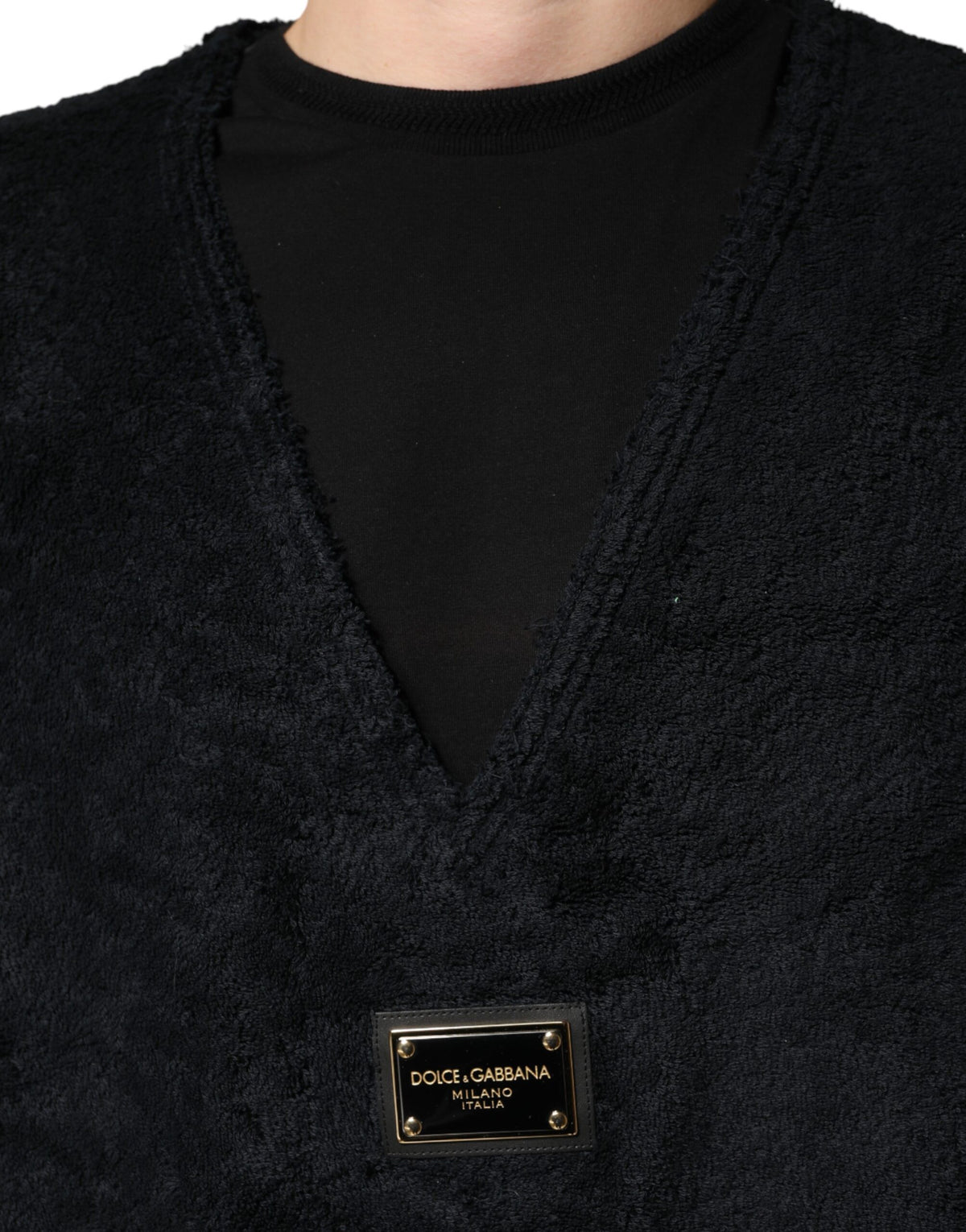 Sweat-shirt Dolce &amp; Gabbana noir en coton à col V pour homme