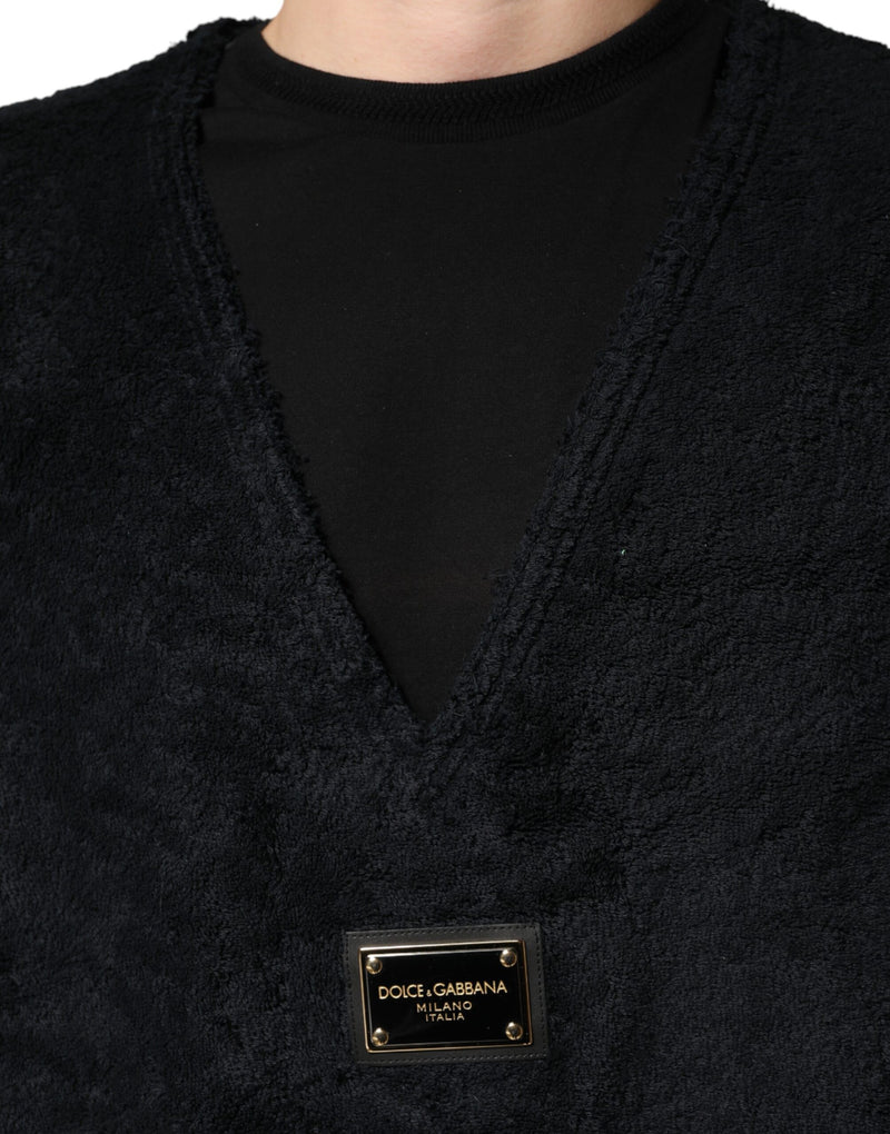 Sweat-shirt Dolce &amp; Gabbana noir en coton à col V pour homme