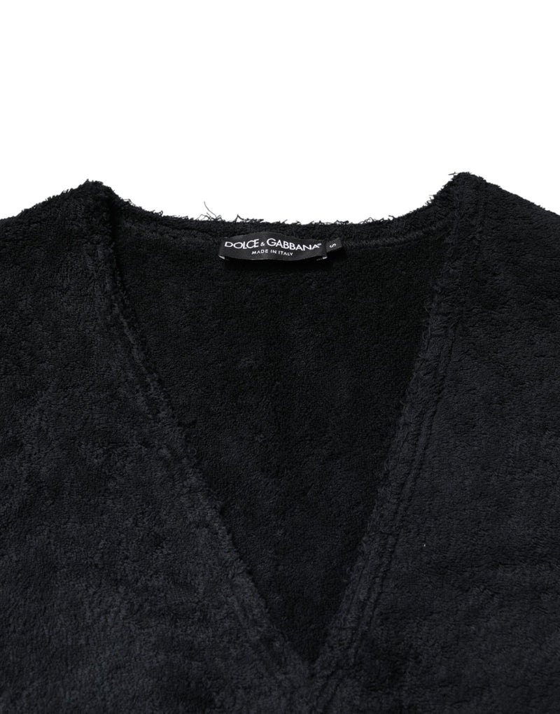 Sweat-shirt Dolce &amp; Gabbana noir en coton à col V pour homme
