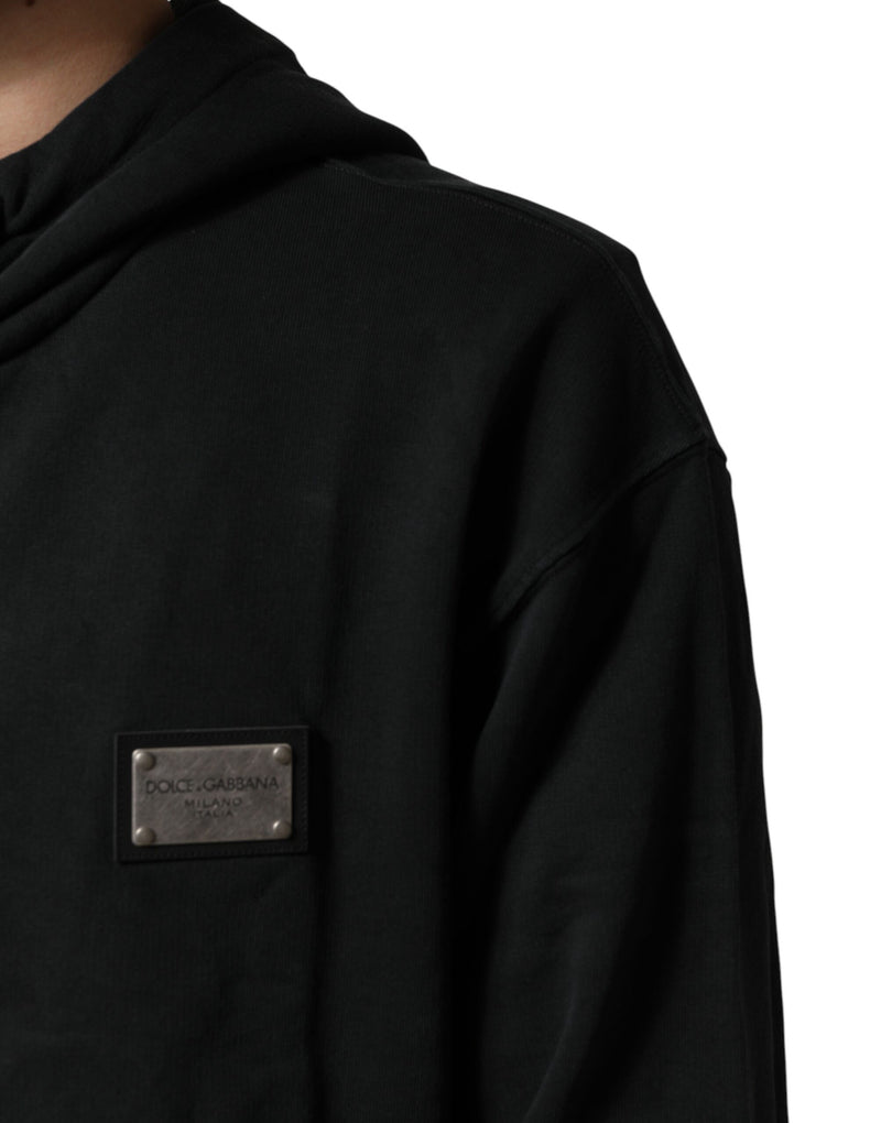 Dolce & Gabbana Black Full Zip Hooded Men Sweatshirt