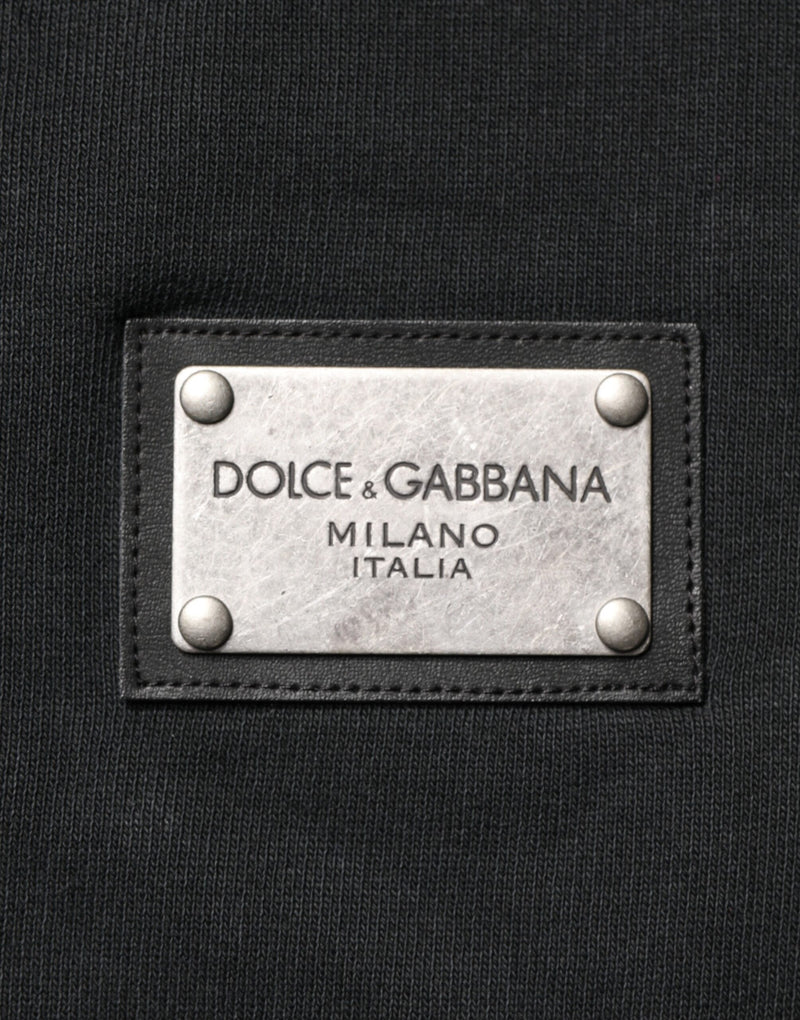Dolce & Gabbana Black Full Zip Hooded Men Sweatshirt