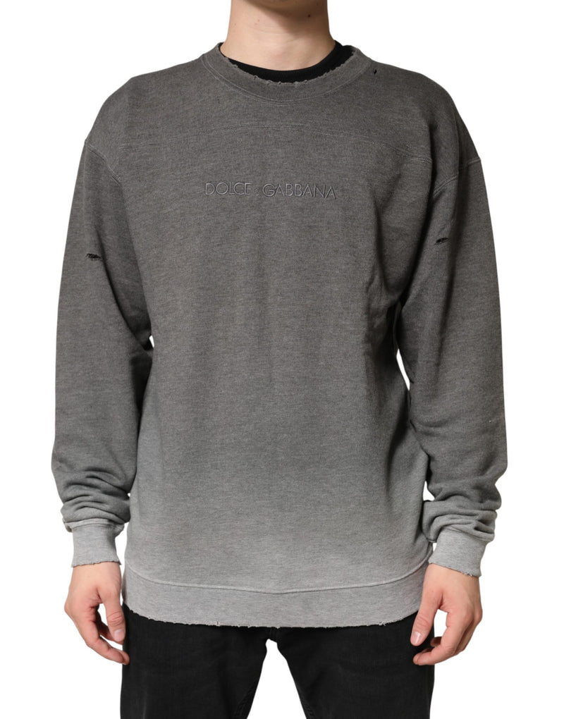 Dolce &amp; Gabbana Grijze Katoenen Ronde Hals Heren Sweatshirt Trui