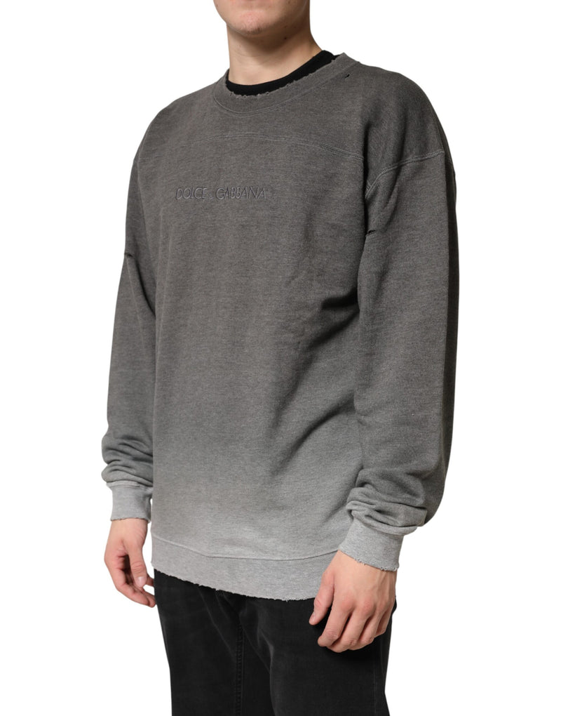 Dolce &amp; Gabbana Grijze Katoenen Ronde Hals Heren Sweatshirt Trui