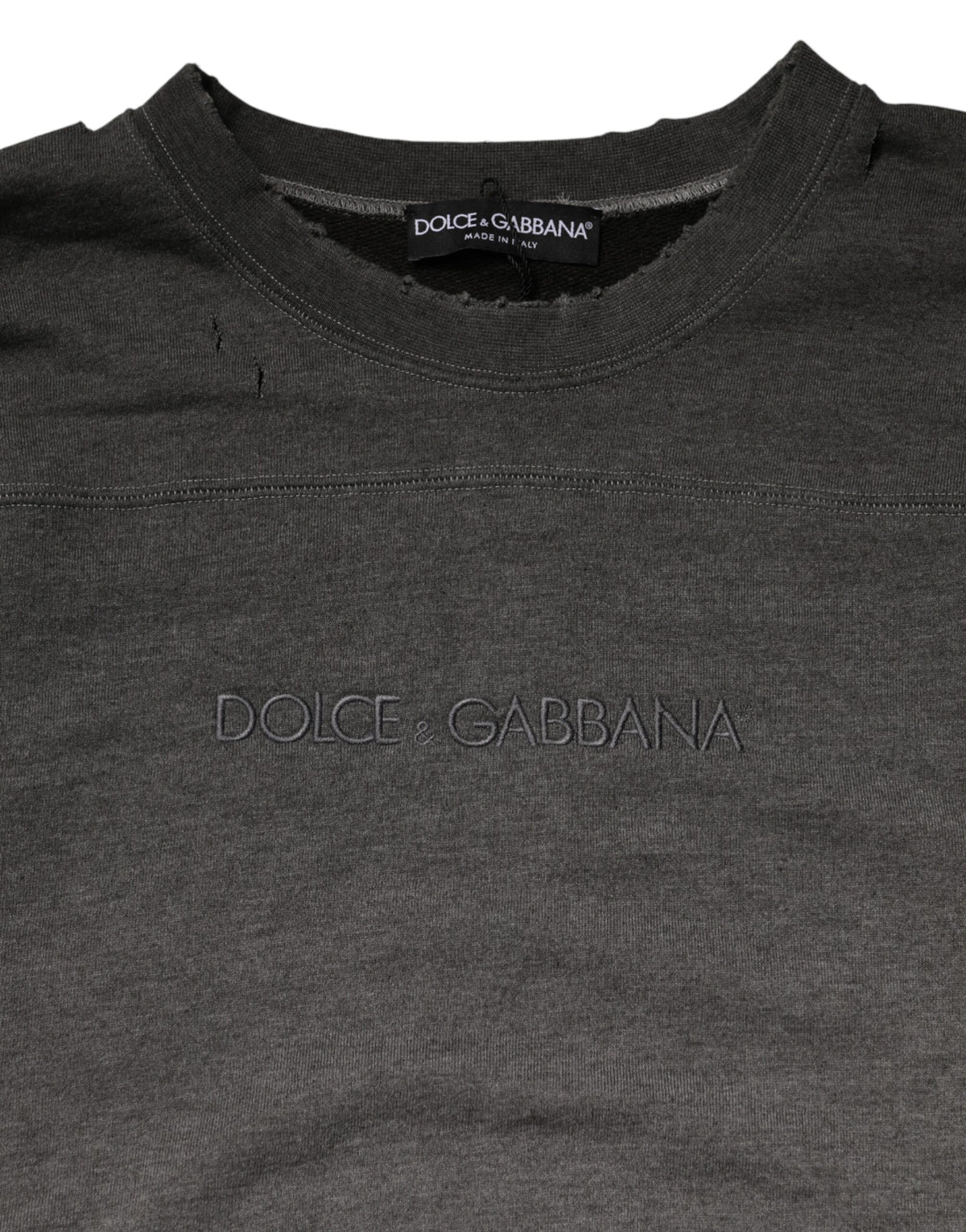 Sweat-shirt Dolce &amp; Gabbana gris en coton à col rond pour homme