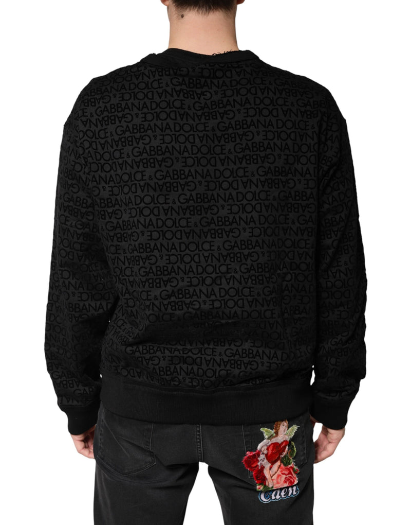 Sweat-shirt Dolce &amp; Gabbana noir à col rond monogrammé