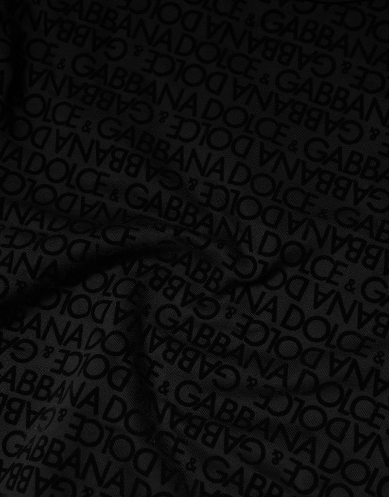 Sweat-shirt Dolce &amp; Gabbana noir à col rond monogrammé