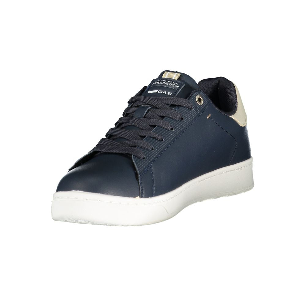 Gas Blue Polyurethane Men Sneaker