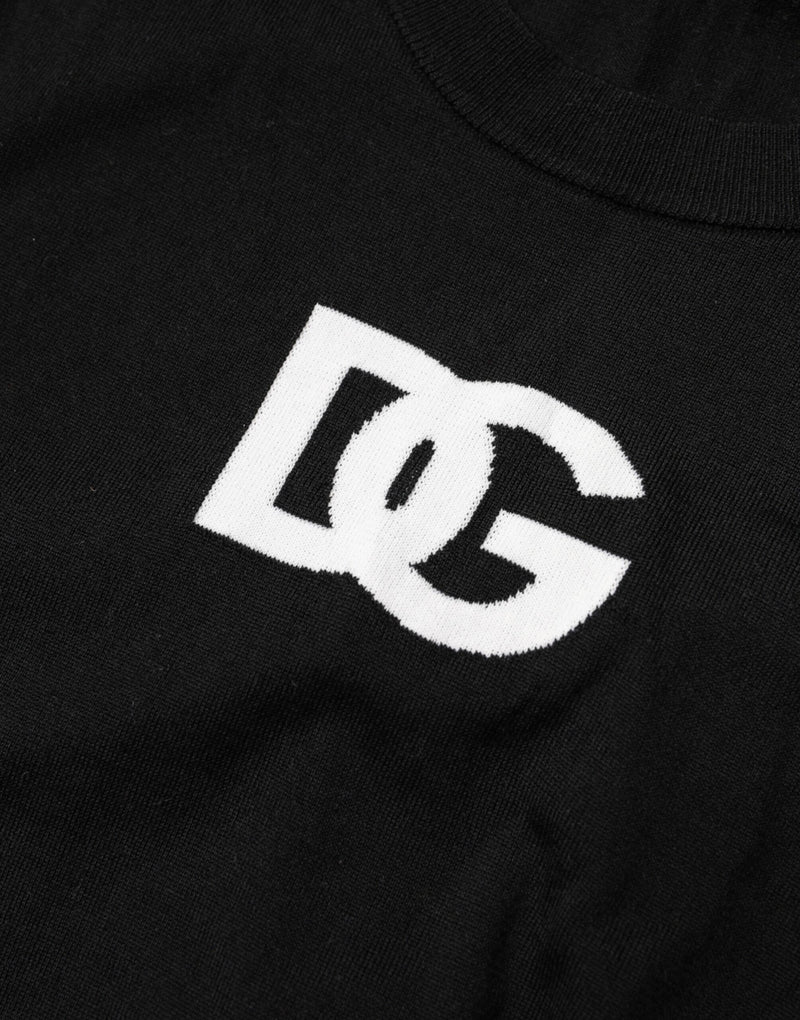 Pull Dolce &amp; Gabbana en laine noire à col rond pour homme