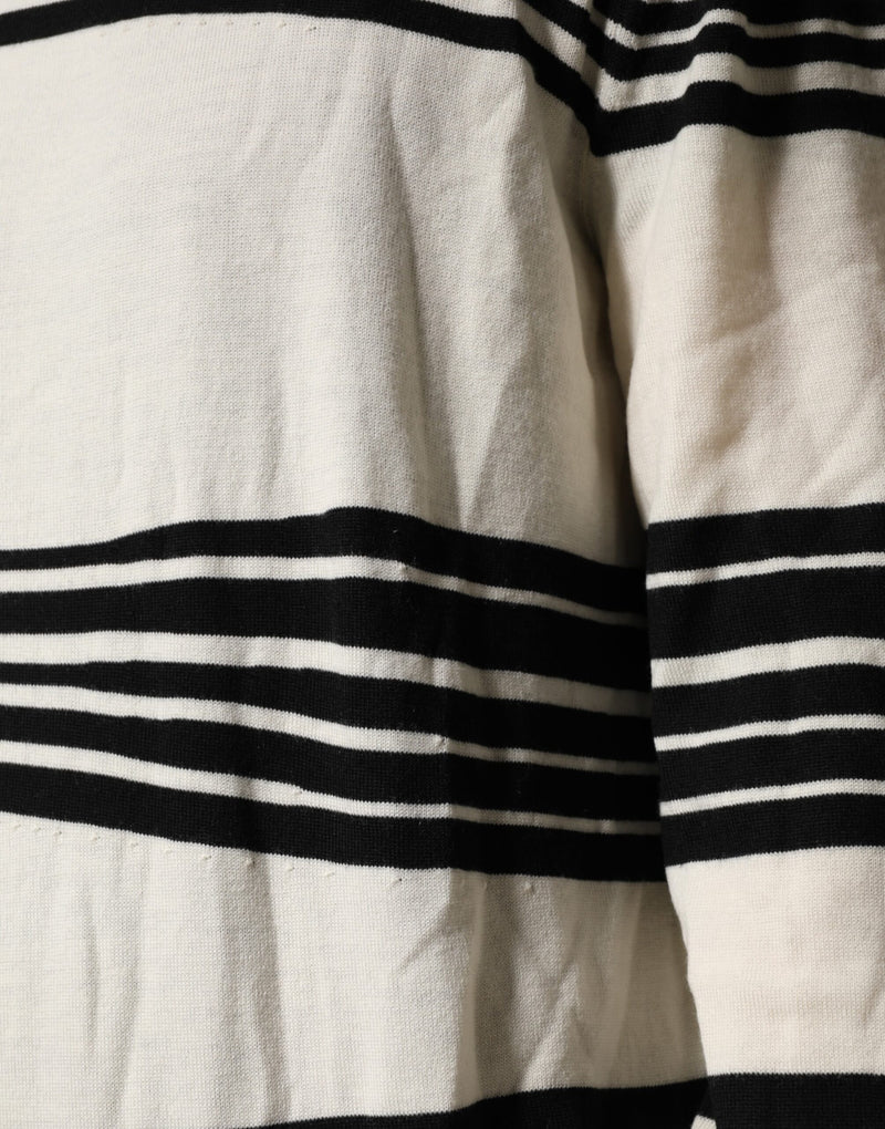Pull Dolce &amp; Gabbana à rayures noires et blanches et col rond