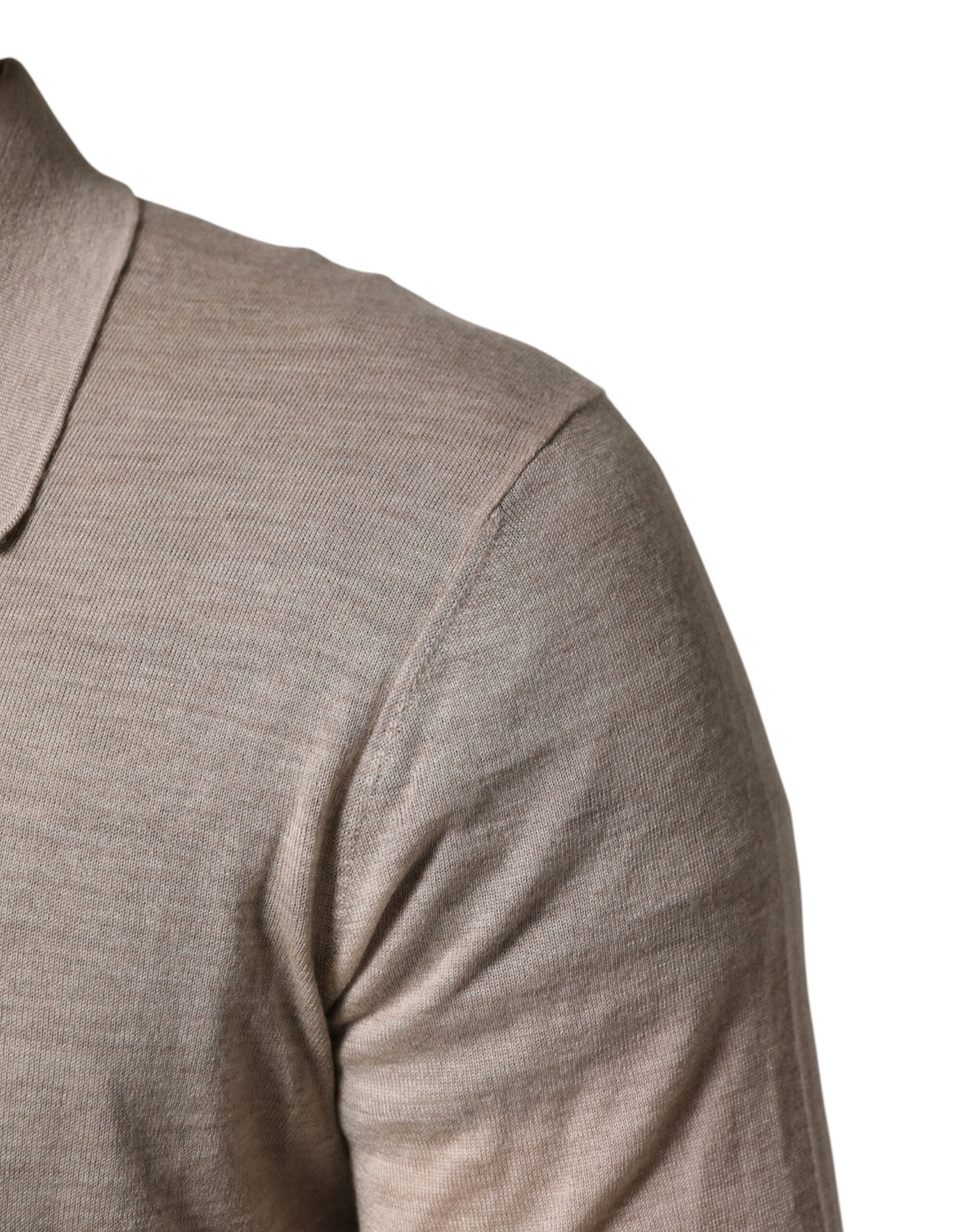 Pull polo Dolce &amp; Gabbana beige en cachemire à col