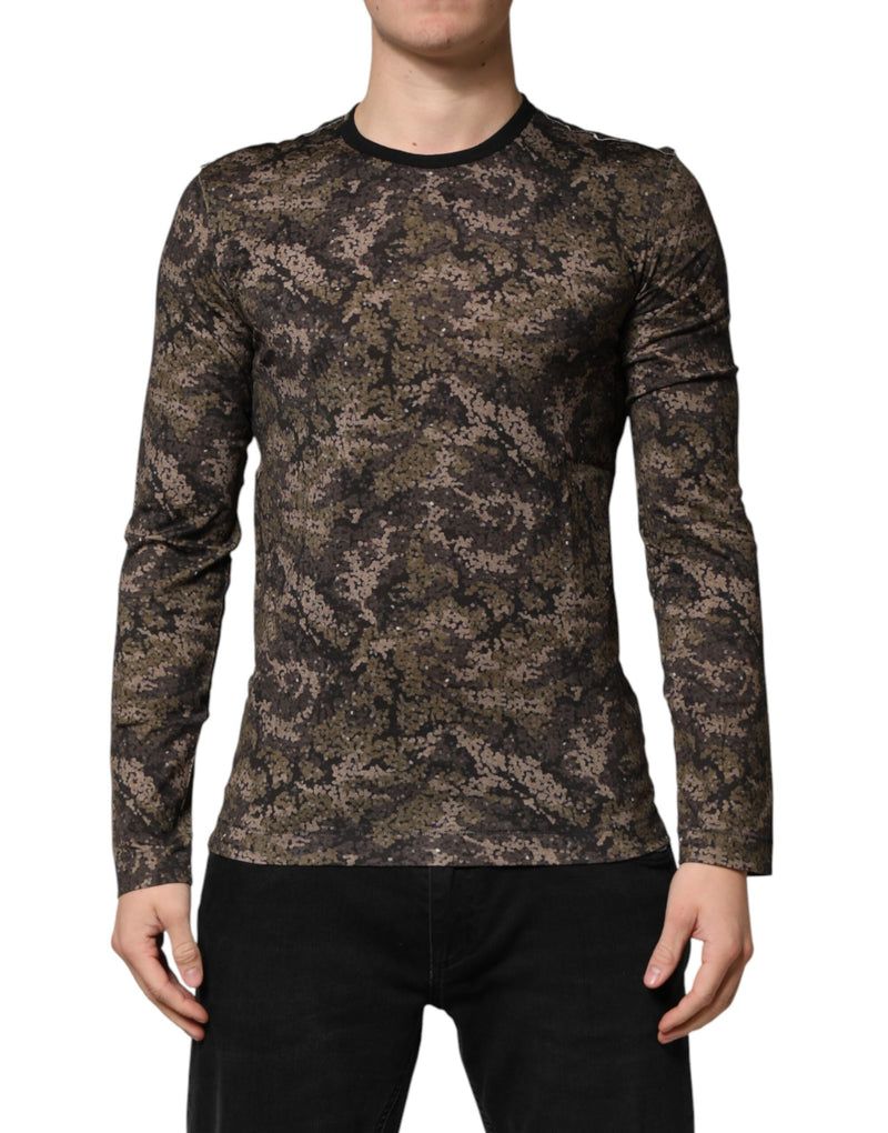 T-shirt à manches longues camouflage multicolore Dolce &amp; Gabbana