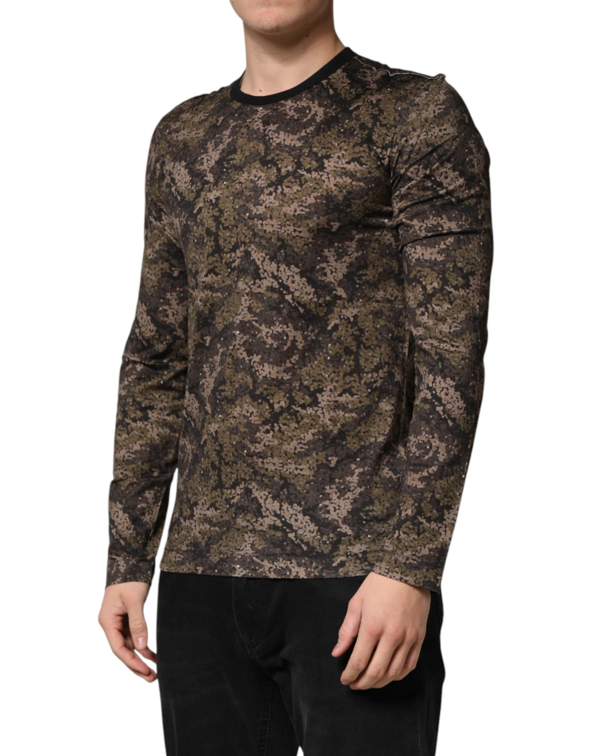 T-shirt à manches longues camouflage multicolore Dolce &amp; Gabbana