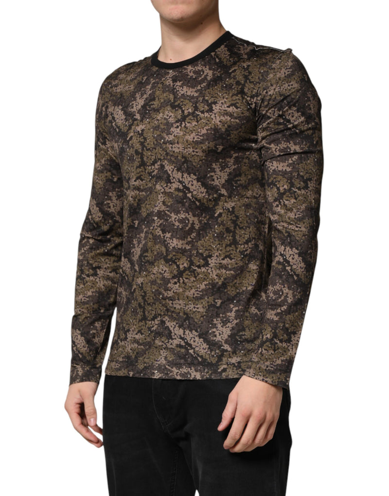 T-shirt à manches longues camouflage multicolore Dolce &amp; Gabbana