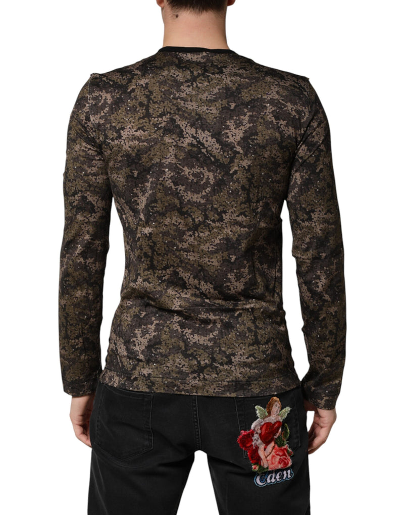 T-shirt à manches longues camouflage multicolore Dolce &amp; Gabbana