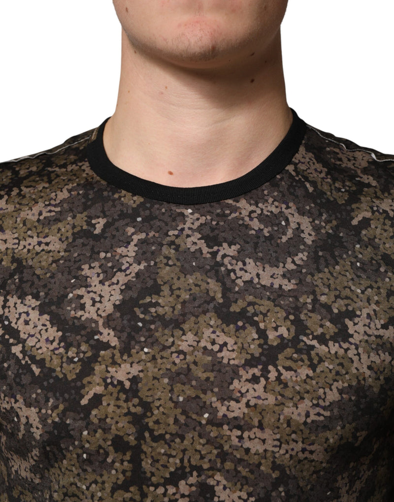T-shirt à manches longues camouflage multicolore Dolce &amp; Gabbana