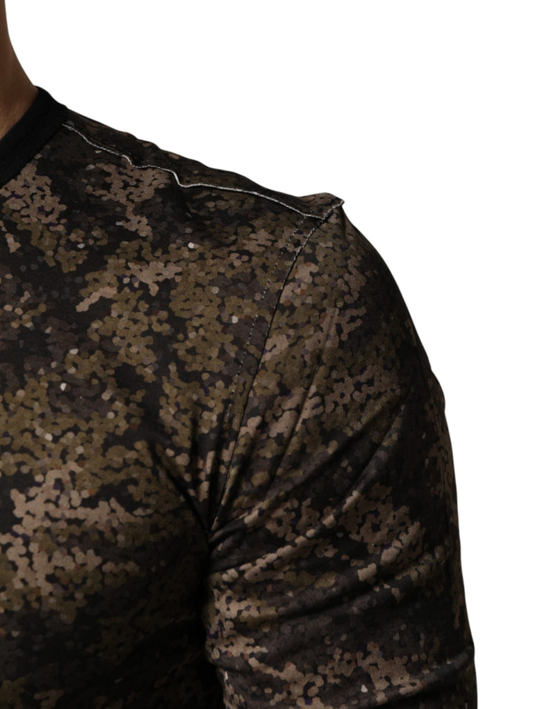T-shirt à manches longues camouflage multicolore Dolce &amp; Gabbana