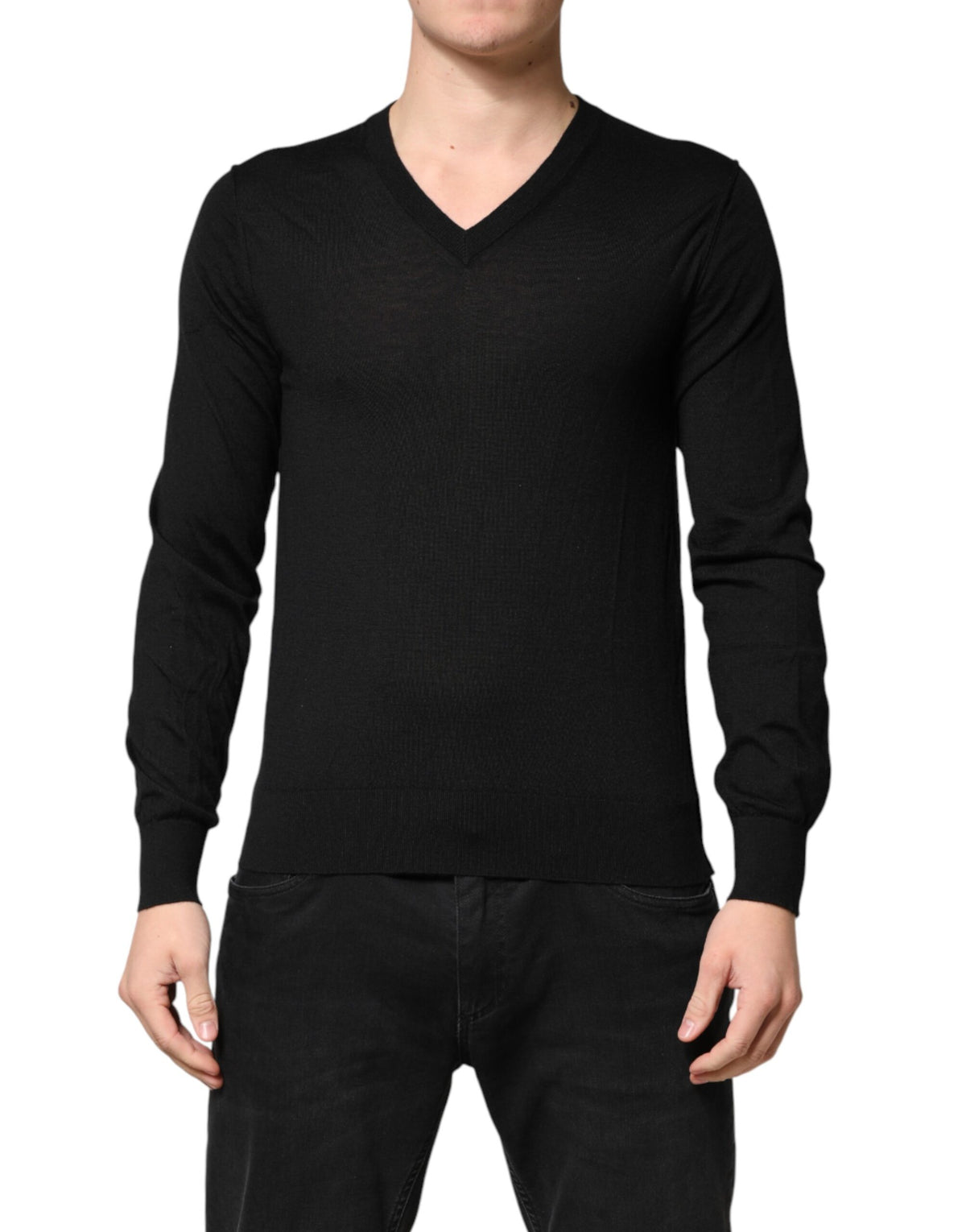 Pull Dolce &amp; Gabbana en cachemire noir à col V pour homme