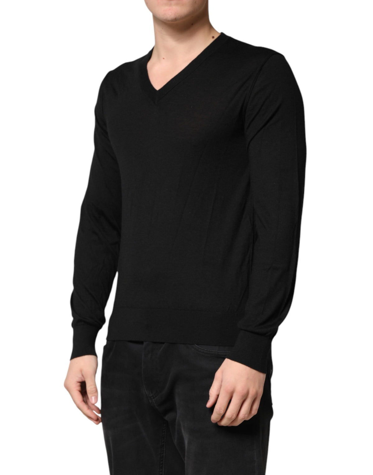 Pull Dolce &amp; Gabbana en cachemire noir à col V pour homme