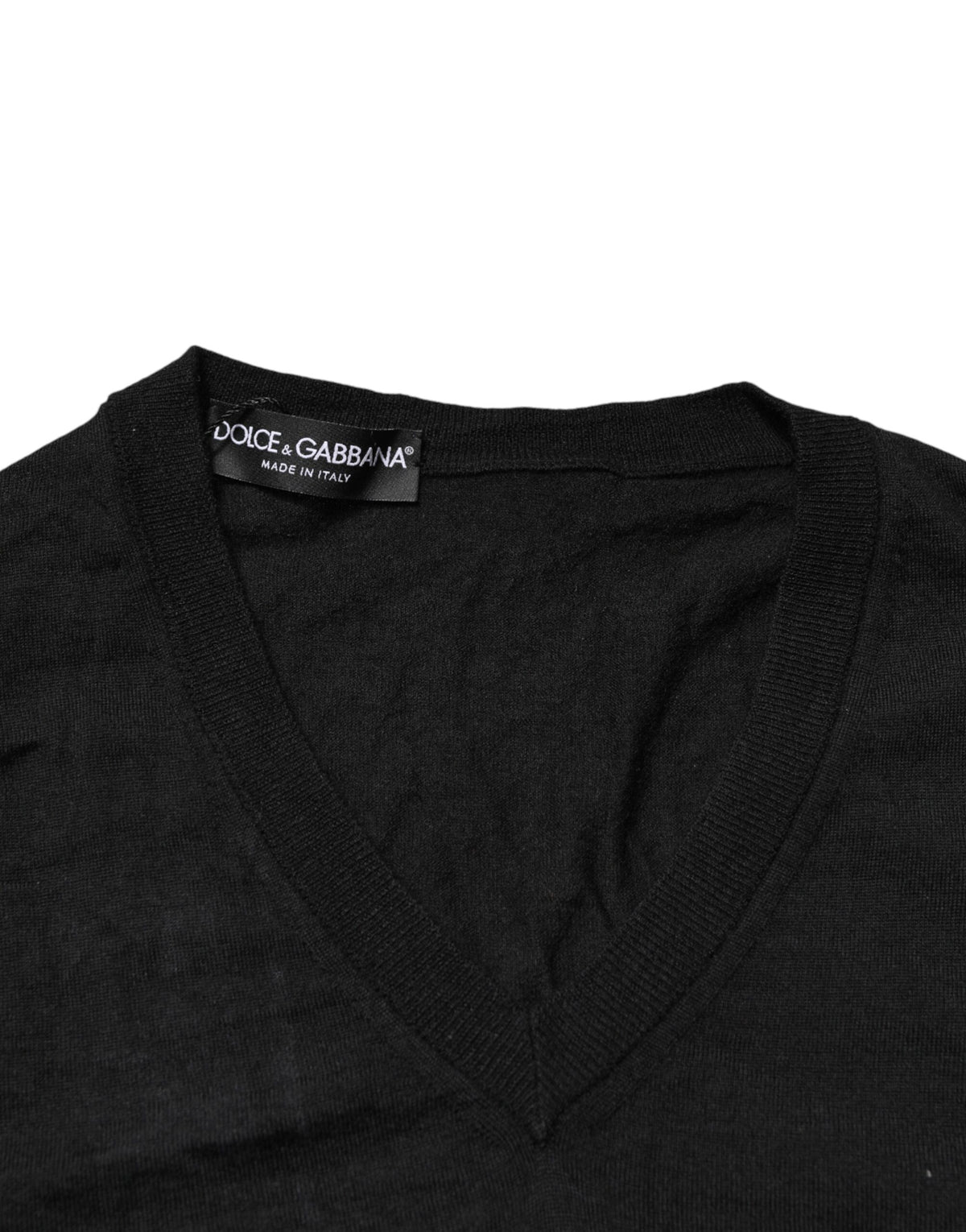 Pull Dolce &amp; Gabbana en cachemire noir à col V pour homme