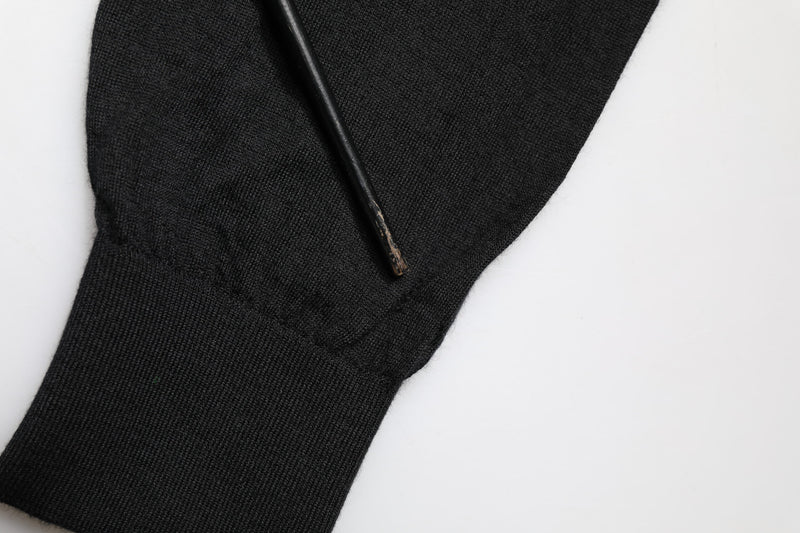 Dolce & Gabbana Black Cashmere V-Neck Men Pullover Sweater