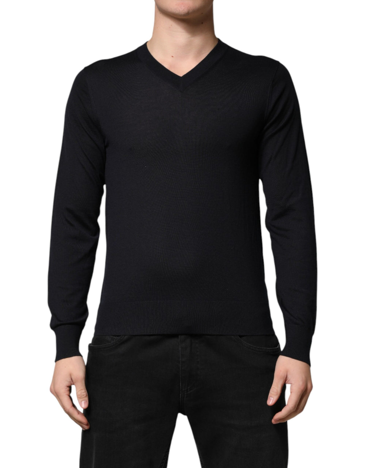Pull Dolce &amp; Gabbana en cachemire noir à col V pour homme