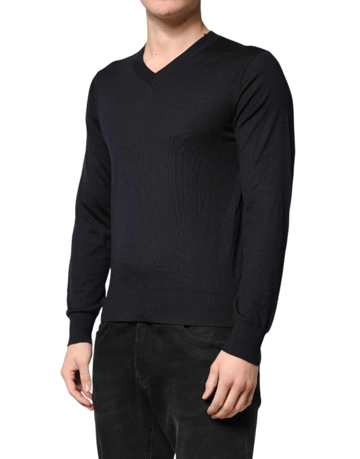 Pull Dolce &amp; Gabbana en cachemire noir à col V pour homme